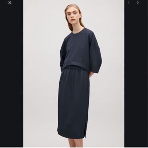 COS Navy Blue Layered Midi Dress Size 2